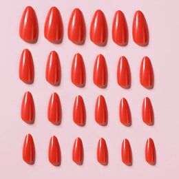 KissICON KissIcon Almond Nails Set - Red White Glossy