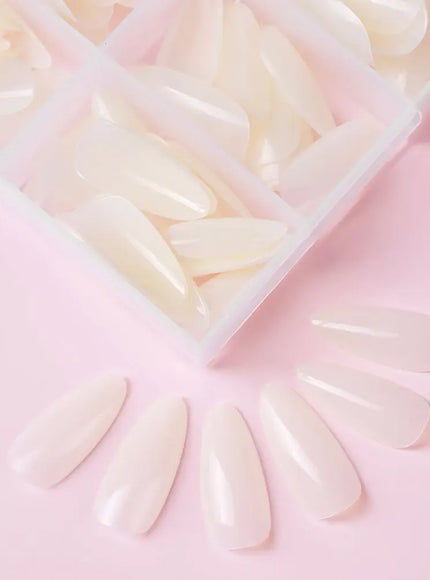 KissICON KissIcon Almond Nails Set - Red White Glossy