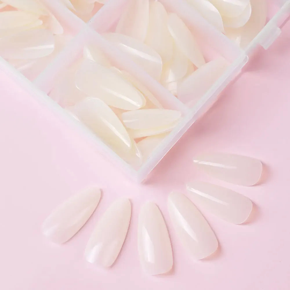 KissICON KissIcon Almond Nails Set - Red White Glossy