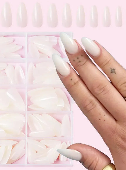 KissICON KissIcon Almond Nails Set - Red White Glossy