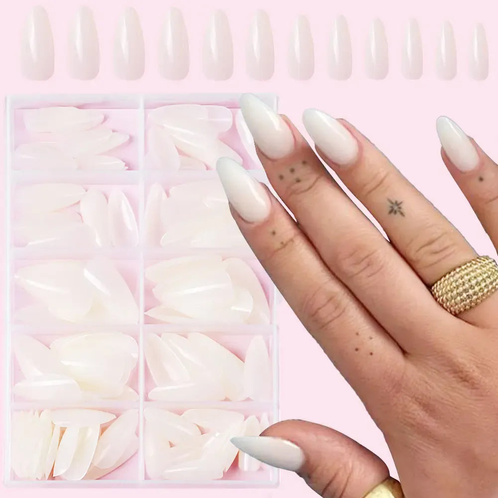 KissICON KissIcon Almond Nails Set - Red White Glossy