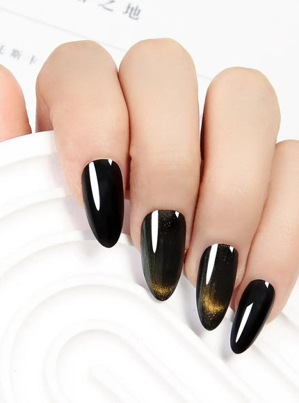 KissICON KissIcon Almond Press On Nails Cat Eye Design