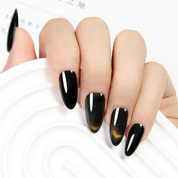 KissICON KissIcon Almond Press On Nails Cat Eye Design