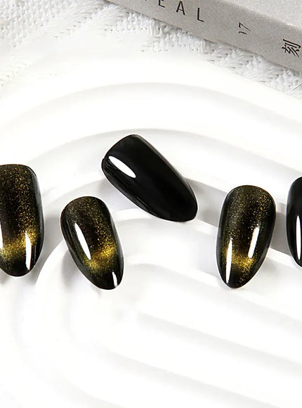 KissICON KissIcon Almond Press On Nails Cat Eye Design