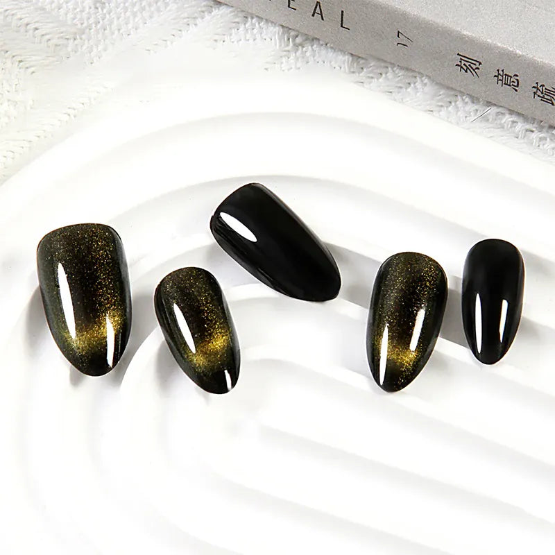 KissICON KissIcon Almond Press On Nails Cat Eye Design
