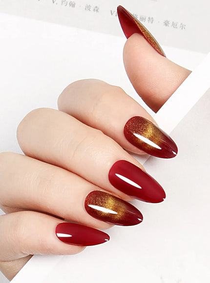 KissICON KissIcon Almond Press On Nails Cat Eye Design