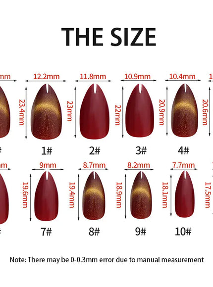 KissICON KissIcon Almond Press On Nails Cat Eye Design