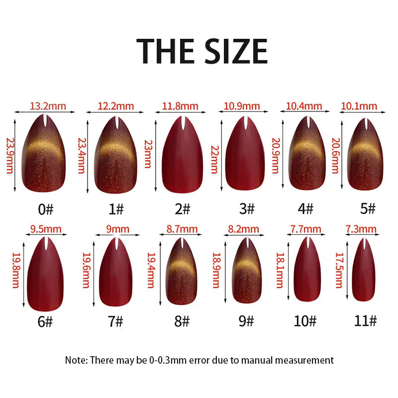 KissICON KissIcon Almond Press On Nails Cat Eye Design