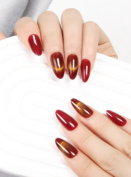KissICON KissIcon Almond Press On Nails Cat Eye Design