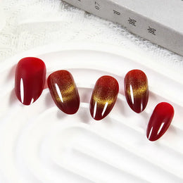 KissICON KissIcon Almond Press On Nails Cat Eye Design