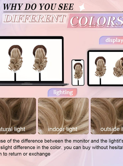 KissICON KissIcon Balayage Brown Ponytail Extension 18in Claw Clip