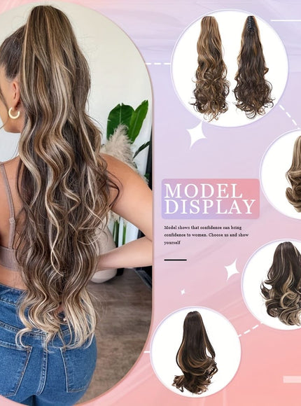 KissICON KissIcon Balayage Brown Ponytail Extension 18in Claw Clip