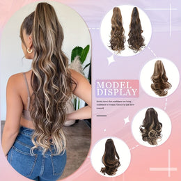 KissICON KissIcon Balayage Brown Ponytail Extension 18in Claw Clip
