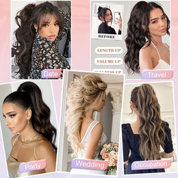 KissICON KissIcon Balayage Brown Ponytail Extension 18in Claw Clip