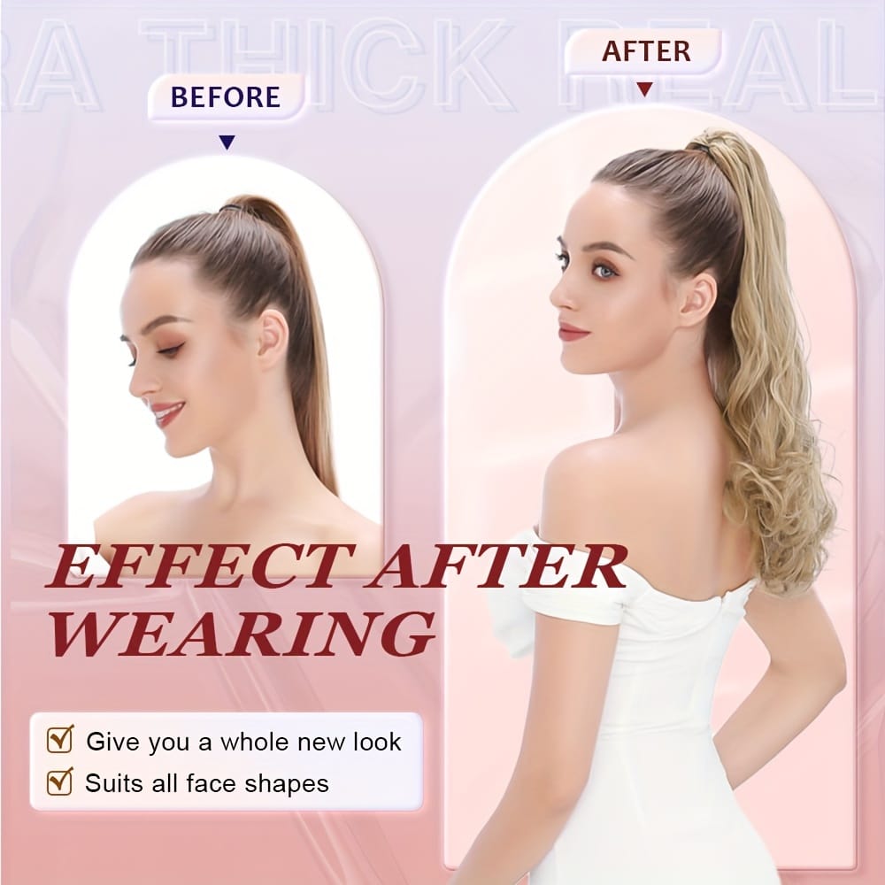 KissICON KissIcon Balayage Brown Ponytail Extension 18in Claw Clip