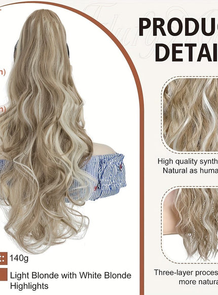 KissICON KissIcon Balayage Brown Ponytail Extension 18in Claw Clip
