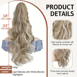 KissICON KissIcon Balayage Brown Ponytail Extension 18in Claw Clip