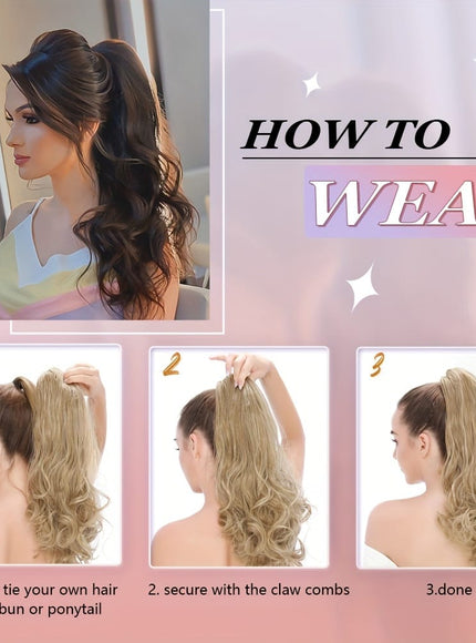 KissICON KissIcon Balayage Brown Ponytail Extension 18in Claw Clip