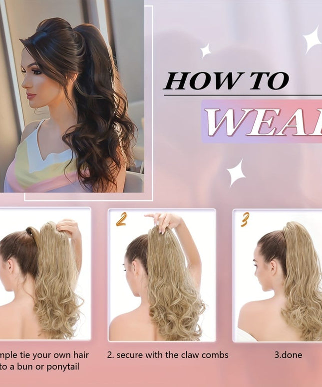KissICON KissIcon Balayage Brown Ponytail Extension 18in Claw Clip