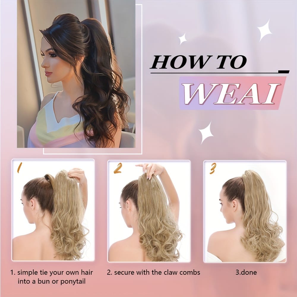 KissICON KissIcon Balayage Brown Ponytail Extension 18in Claw Clip