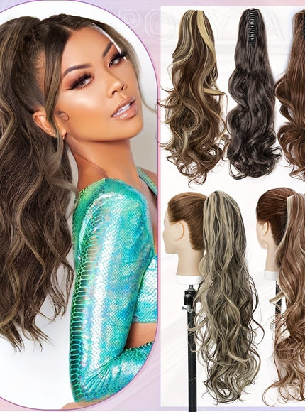 KissICON KissIcon Balayage Brown Ponytail Extension 18in Claw Clip