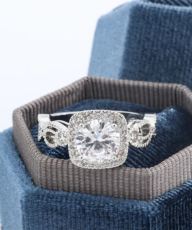 KissICON KissIcon Ball Flower Rattan Ring - Sterling Silver Zircon