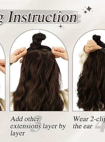 KissICON KissIcon BARSDAR Wavy Hair Extensions - 18in Thick