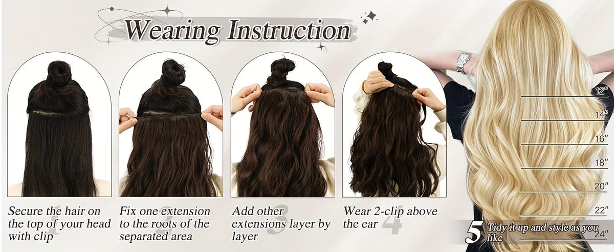 KissICON KissIcon BARSDAR Wavy Hair Extensions - 18in Thick