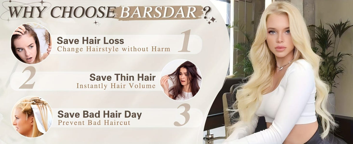 KissICON KissIcon BARSDAR Wavy Hair Extensions - 18in Thick