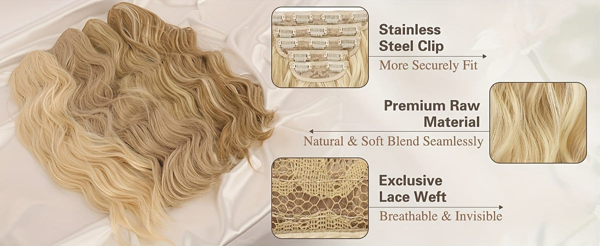 KissICON KissIcon BARSDAR Wavy Hair Extensions - 18in Thick