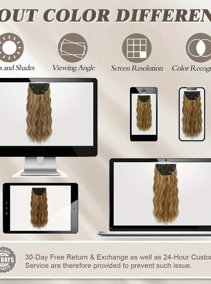 KissICON KissIcon BARSDAR Wavy Hair Extensions - 18in Thick