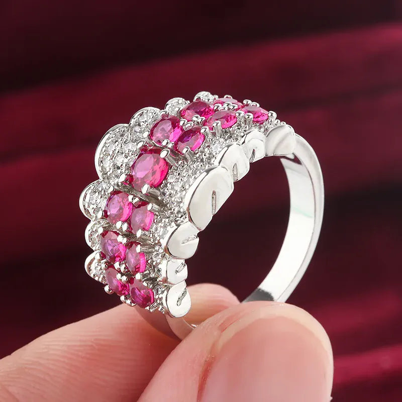KissICON KissIcon Beautiful Pink Zircon 925 Ring - Elegant Jewelry