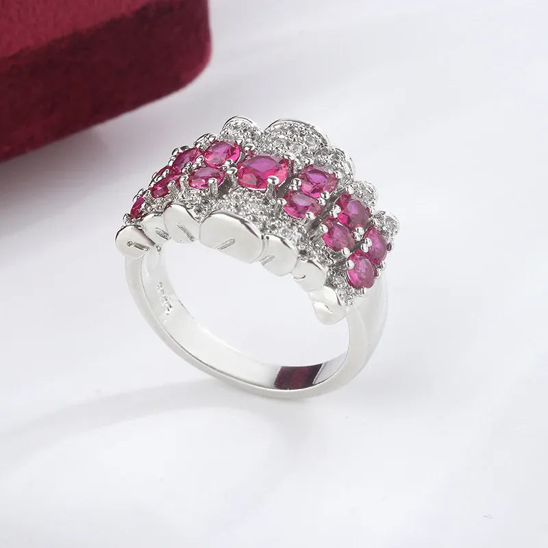 KissICON KissIcon Beautiful Pink Zircon 925 Ring - Elegant Jewelry