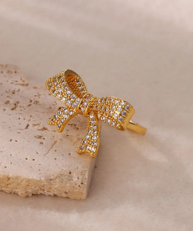 KissICON Kissicon Bling Bow Knot Ring – Stainless Zirconia