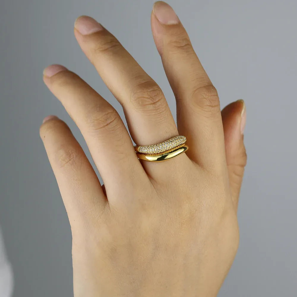 KissICON Kissicon Bling CZ Multi Stacking Ring – Hypoallergenic