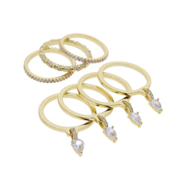 KissICON Kissicon Bling CZ Multi Stacking Ring – Hypoallergenic