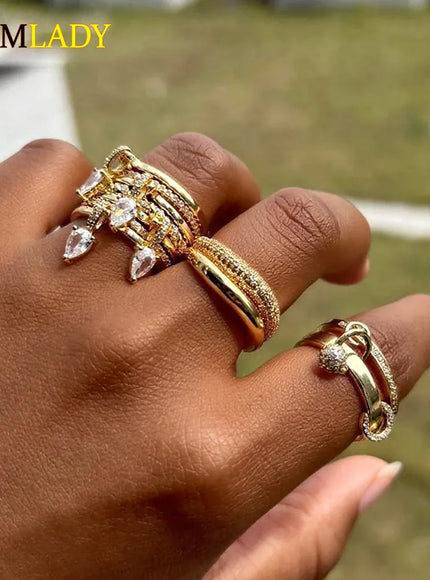 KissICON Kissicon Bling CZ Multi Stacking Ring – Hypoallergenic