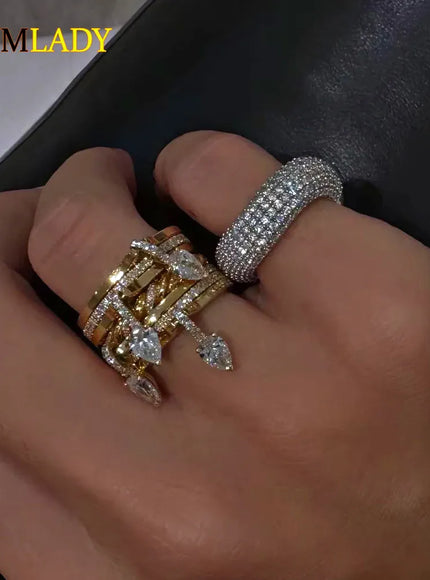 KissICON Kissicon Bling CZ Multi Stacking Ring – Hypoallergenic