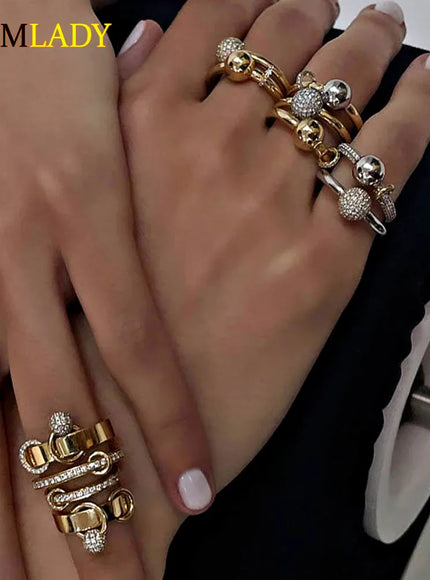 KissICON Kissicon Bling CZ Multi Stacking Ring – Hypoallergenic