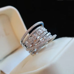 KissICON Kissicon Bling CZ Ring – Geometric Square Band