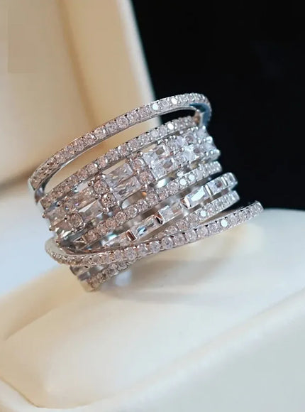KissICON Kissicon Bling CZ Ring – Geometric Square Band