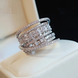 KissICON Kissicon Bling CZ Ring – Geometric Square Band