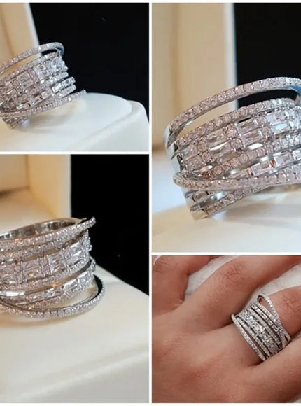 KissICON Kissicon Bling CZ Ring – Geometric Square Band