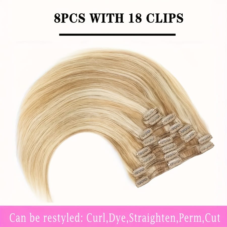 KissICON KissIcon Blonde Clip-In Hair Extensions - Real Human