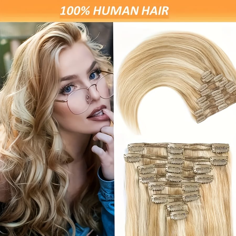 KissICON KissIcon Blonde Clip-In Hair Extensions - Real Human