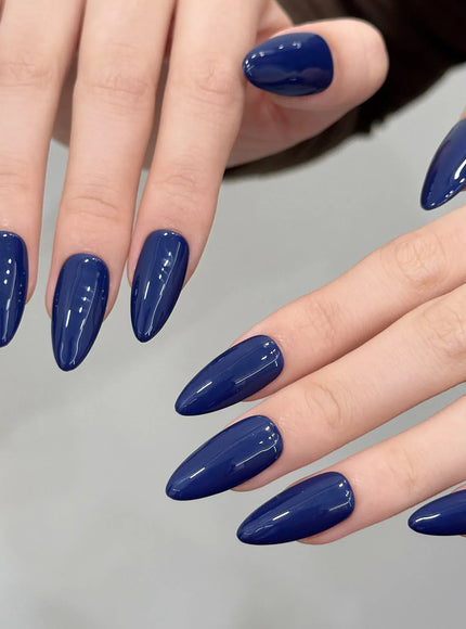KissICON KissIcon Blue Full Cover Nails Midlength Almond -