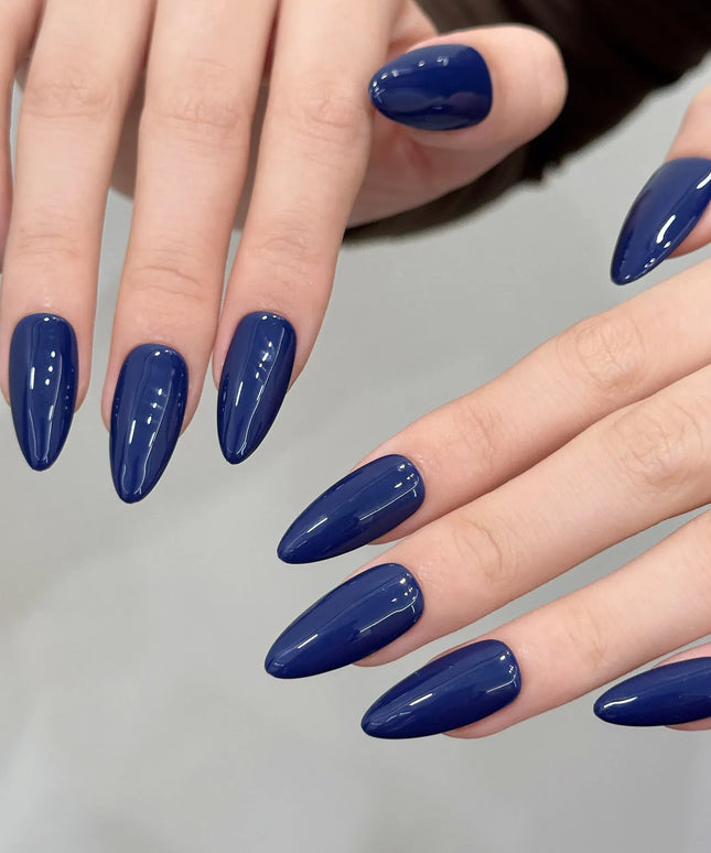 KissICON KissIcon Blue Full Cover Nails Midlength Almond -