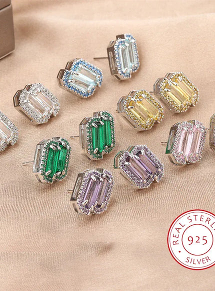 KissICON KissIcon Blue Zirconia Earrings 925 Silver - Wedding Ready