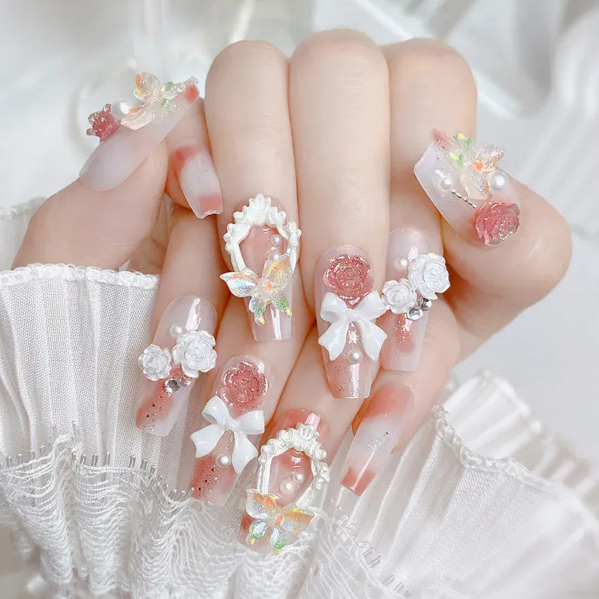 KissICON KissIcon Blush Pink Nails Pearl 3D Tips -