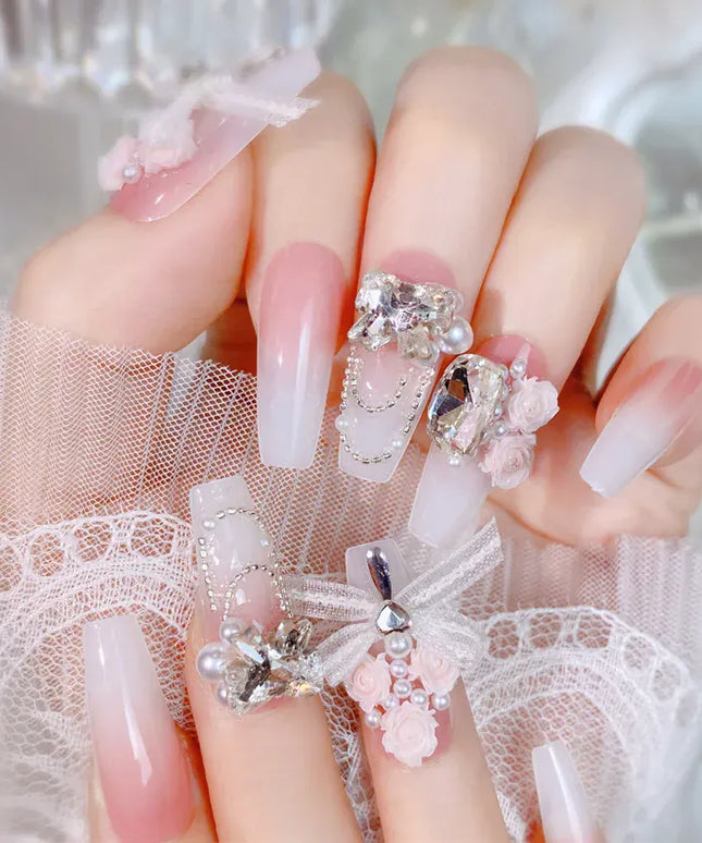 KissICON KissIcon Blush Pink Nails Pearl 3D Tips -